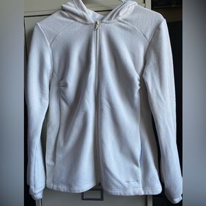 Columbia Women’s Light Fleece Jacket White Full Zip-Up Medium Omnishield